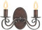 Lucande Wandlampe/Wandleuchte Antik Look rostbraun, Innenleuchte Wand 2x E14 max. 40W ohne Leuchtmittel Wandbeleuchtung Wohnzimmer Flur
