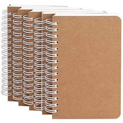 Notizbücher mit Spiralbindung, A6-Format, 180 leere Seiten, 90 Blatt, leicht zu transportieren