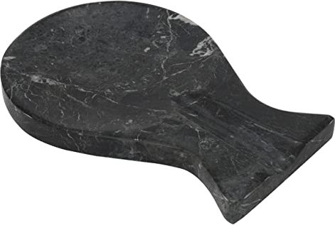 Repose-cuillère en marbre Radicaln 8'' pouces Noir Spatule Fourchette Louche Fait main Repose-ustensiles Keeper - Organisateur de cuillères de cuisine (Black)