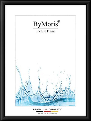 ByMoris Cadre Photo sur Mesure 42 x 60 cm en Noir Mat avec Verre Acrylique antireflet, Poster Affiche Puzzle Portrait Cadre Bois