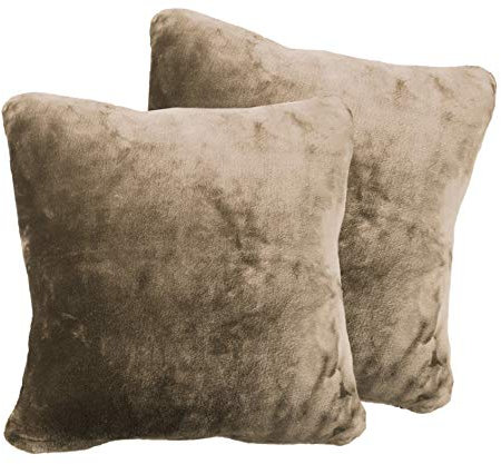 2er Pack Kuschelkissen Premium Cashmere Feeling Kissen 50x50 cm Flauschiges Sofakissen (Taupe)