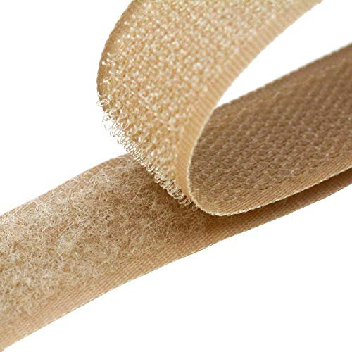 4m Klettband zum Nähen 20mm Flausch- & Hakenband 50 Farben Klettverschluss, Größe:20mm, Gurtband:098 beige