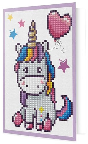 DIAMOND DOTZ DDG.006 - Original Diamond Painting Gru?karte Welcome Baby, Postkarte 12,6 x 17,7 cm, Kreativset mit 1.233 Diamant Mosaiksteinen, DIY Malset f?r Erwachsene und Kinder ab 8 Jahren