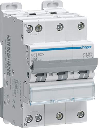 disjoncteur - 3 poles + neutre - 6-10ka - courbe d - 40a - 3m - hager ngt840