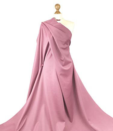 FABRIQUES Tissu de couture extensible en crêpe de qualité supérieure - 1 m - Tissu de couture - Rose poudré