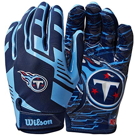Wilson NFL Stretch Fit Guanti da calcio – adulto Tennessee Titans