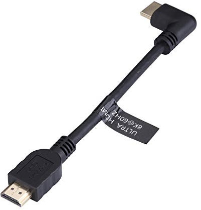 LARRITS Short HDMI 2.1 Cable 8K 60Hz 90 Degree Angle for TV DVD Players Projectors Computer PC Monitors (15 cm Right Angle)