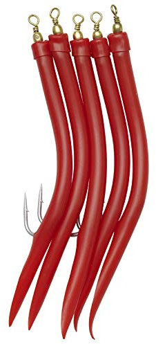 Kinetic Gummi-Makk in fünf Farben und Größen verfügbar, Inhalt je Packung 5 Stück, Perma Steel Haken (Red, 6/0)