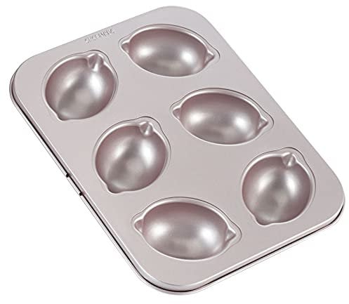 CHEFMADE Muffin Kuchen pan, 6-hohlraum Nicht-Stick Zitrone-Geformt Backformen für Ofen Backen(Champagne Gold)