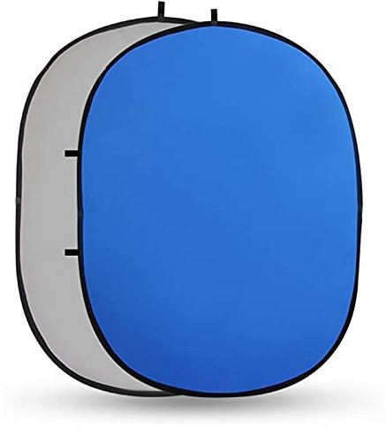 Fotoconic Chromakey Blue/Gray Screen Collapsible Backdrop, 5'x7'/150x200cm Chroma-Key Double Sided Pop Out Twist Background, Foldable Panel with Zipper Carry Bag