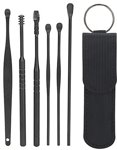Tragbares Ohrenreiniger, Ohrenstäbchen Löffel, Ohrenschmalz Entferner, Ohrenschmalz Entfernen Tool Kit Edelstahl Spiral Ohrenschmalz Reiniger Set Ear Cleaner