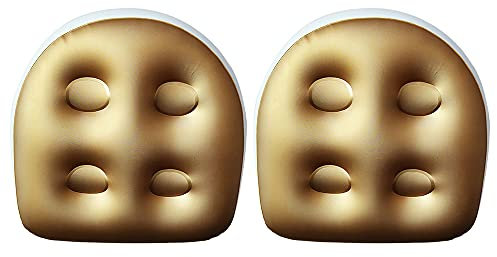 2Pack Spa and Hot Tub Booster Seat Pad, Inflatable Bathtub Massage Cushion with Suction Cups Waterproof Soft Back Support Spa Cushion Massage Mat for Hot Tub & Spa Adults Kids (Gold)