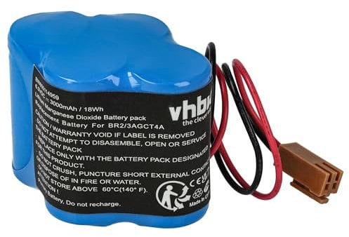 vhbw batteria sostituisce GE/Fanuc A06B-6114-K504, A98L00310025, A98L-0031-0025 per controlli industriali, centraline (3000mAh, 6V, Li-Ion)