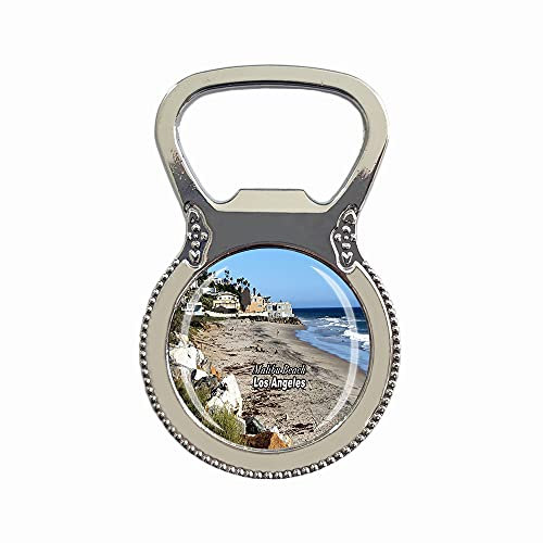 USA 3D Malibu Beach Los Angeles Bierflaschenöffner, Kühlschrankmagnet, Metall, Glas, Kristall, Reise-Souvenir, Geschenk, Heimdekoration