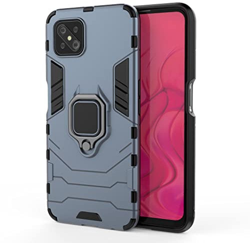 SEAHAI Hülle für Oppo Reno 4Z 5G (Reno4 Z 5G), [Militärische Stoßfest Case] 360 Grad Drehbar Magnetische Ringhalter Cover TPU Bumper Schutzhülle für Oppo Reno 4Z 5G (Reno4 Z 5G) Handyhülle - Blau