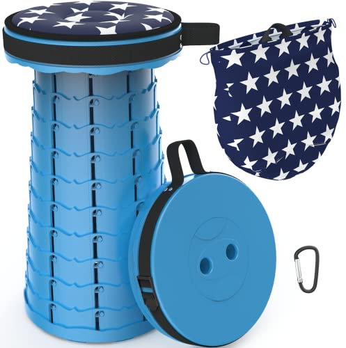 ALEVMOOM Tragbarer Klapphocker,Camping Hocker Teleskophocker,Klappbarer Hocker,Mini Leichte Campinghocker für Outdoor Camping Angeln BBQ Drinnen Küche,Belastung 440lbs