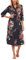 MAGIC ARMOR Damen Bademantel Leichter/Frauen Morgenmantel,3/4 Ärmeln Morgenmantel V-Ausschnitt Kimono Roben Langes Nachthemd für Nachtwäsche,PAT1 S