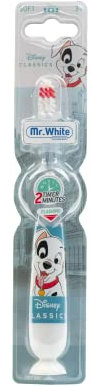 Disney 101 Dalmatiner Kinder-Zahnbürste mit blinkendem 2-Minuten-Timer, weichen Borsten, bequemem Griff und Saugnapf, ideal für Kinder ab 3 Jahren
