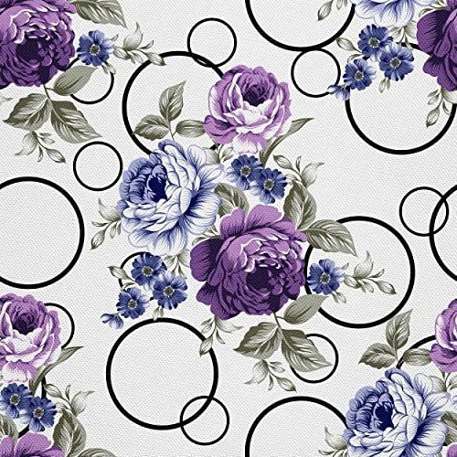 HEKO PANELS Tessuti Per Tappezzeria Al Metra Stoffa Rivestimenti Di Mobili Sedie Poltrone Divani Cuscini Pouf Impermeabile Fiori Lilla 1 Metro 155 x 100 cm