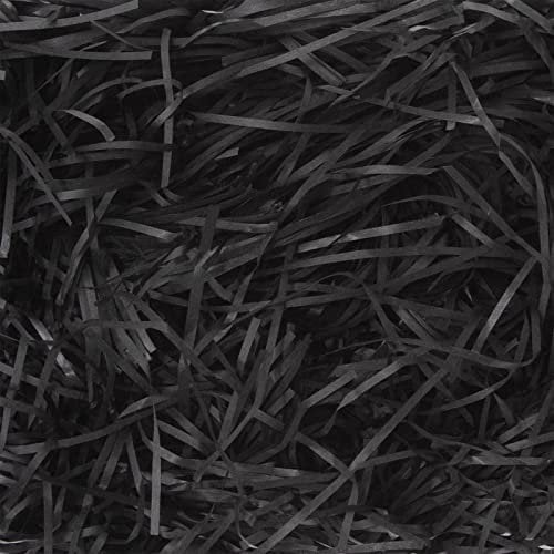 Geschreddertes Papier, 200 g Papier Füllmaterial für Pakete, zum basteln, für DIY, Geschenkverpackung und Geschenkfüllung, Schwarz