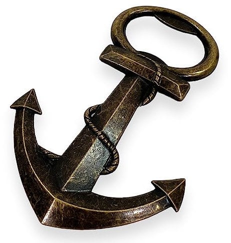 BUSDUGA 4300 Flaschenöffner Anker, 9x6cm, Metallöffner maritim