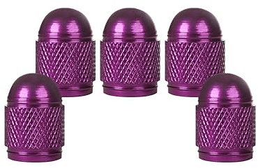 SENZEAL 5 Stück Ventilkappen Auto Bullet Typ Universal Reifenventilkappen Aluminium Autoreifen Ventilkappen Ventilschutzkappen für Auto Fahrrad Motorräder LKW SUV Lila