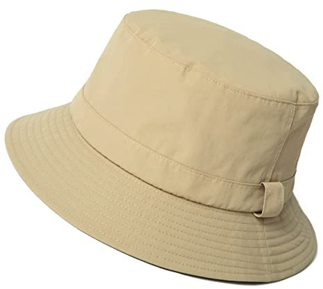 Comhats Regenhut Unisex für Damen Herren Wasserdichter Bucket hat Faltbar Eimerhut Strand Surfen Angeln UPF50 Breite Krempe Sonnenhut (L, 92557_Khaki)