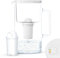 Wessper Caraffa Filtrante in Vetro 3L con Contatore per Acqua | Sostituzione per cartuccia filtrante Aquaphor Standard Brita Classic Dafi Classic | Caraffa Filtrante + Cartuccia Filtrante – Bianco