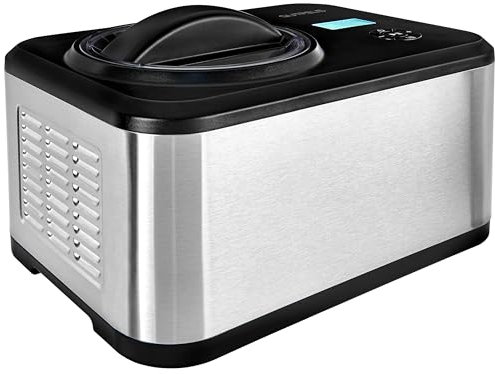 GUTFELS Eismaschine ICE CREAM 4025 | 1,5 Liter | 120 Watt | 4 Programme | Timer | Display | Edelstahlbehälter