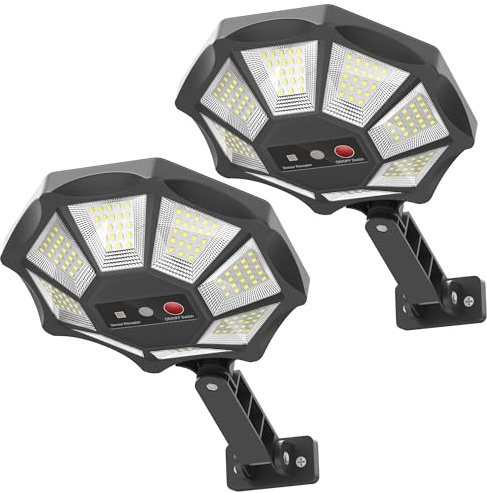 OKPRO Solar Lights Outdoor, 168LED 6500K Flood Light Dusk to Dawn