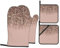 Blush Pink Rose Gold Baking Gloves (Set Of 4) Oven Gloves, Heat-Resistant Oven Gloves, Essential For The Kitchen, Soft And Thick, Protect Hands, Easy Cooking