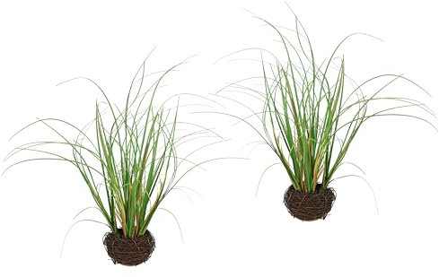 Künstliches Gras im Reisig Nest Grasbusch Gräser Kunstgras Kunstpflanze Ziergras Grünpflanzen Dekogras Grasbüschel Ziergras Solitärgras Deko Grasarrangement Dekopflanze Pflanzendeko Pflanze, 25 cm