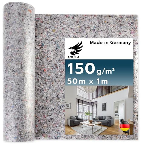 AQUILA Profi Malervlies 50m x 1m, 150 g/m², Kein Durchsickern, hochwertiges Abdeckvlies zum Streichen, Schutz für Böden & Möbel, rutsch- & reißfest, Made in Germany