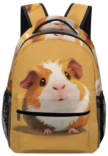 VesFy Lindo conejillo de indias Mochilas Niño Animal Morrals Con Bolsillos Laterales Mochila Colegio Para Colegio Viaje Cámping Mochila Infantil Para Niños One Size