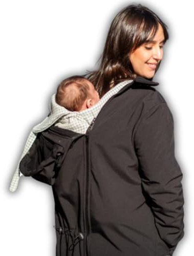 Amarsupiel Unisex Umstands- und Tragemantel Softshell: wasserdicht, winddicht und Oeko-Tex-zertifiziert, schwarz