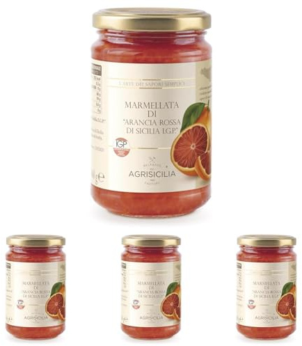 Agrisicilia Marmellata di Arancia Rossa di Sicilia I.G.P. (Confezione da 4)