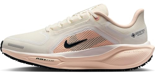Nike Women's Pegasus 41 Gore-Tex Waterproof Road Running Shoes, Sail Anthracite Guava Ice Crimson Tint, 11 Women