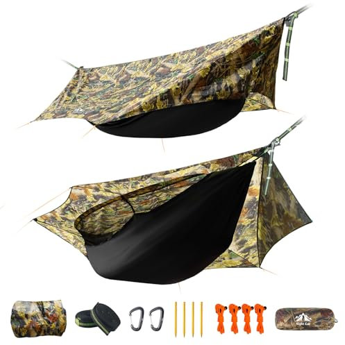Night Cat Hamaca Tienda con Mosquitera: Impermeable Rainfly para 1 Persona Portátil Senderismo Viajes