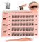 Higu clace Selbstklebende Wimpern,40pcs D Curl vorgeklebte Wimpern Set,Wimpernpinzette, kein Kleber und Entferner erforderlich, DIY falsche Wimpernbüschel zum Aufdrücken (10-16mm)