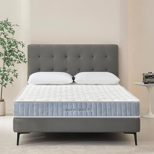 keepsweets Matratze 140 x 200 cm Taschenfederkernmatratze 7-Zonen-Härtegrad H3 mit Memory-Schaum-Matratze, Höhe 20 cm
