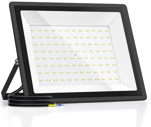Viuisie LED Strahler Außen 100W IP66 11000LM 6500K Kaltweiß (100W1P) | Superheller Scheinwerfer. Wasserdicht Nach Ip66. Ideal Für Innenhöfe, Gärten, Baustellen Und Parkplätze