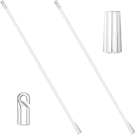 fKiZanthene 12-Inch Blind Wand 2-Pack with Hooks and Handles, Clear Acrylic Venetian Blind Rods for Home Office Classroom Blinds Control