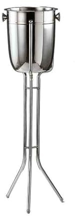 MOOWI Ice Bucket European Style Champagne Bucket Stand Stainless Steel Bar Ice Bucket Household with Rack Ice Grain Bucket with Kickstand Luxury Red Wine Bucket Keeps Ice Cold & Dry