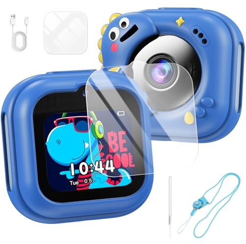 Kids Camera Kids Smart Camera Toys with Dual Camera Children’s Camera with Learning Games Digital Video Camera for Toddler Christmas Birthday Gifts for Girls Ages 3-12 (Blue)