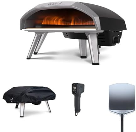 Ooni Koda 16 Outdoor Gas Pizza Oven Bundle - Includes Pizza Oven Cover, Oven Brush and Infrared Thermometer