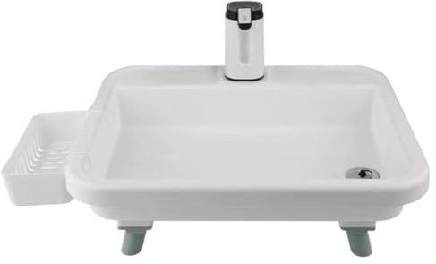 KESOTO Lavandino Portatile, lavello Multifunzionale da Campeggio, Facile da Montare, Stazione e Tubo di Scarico per Lavare in Campeggio, Bianco