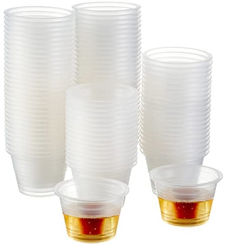 MATANA Bomb Shotglas aus Kunststoff mit Schnapsglas-Einsatz, 100 Stück (100ml) - Flying Hirsch Mixgetränk