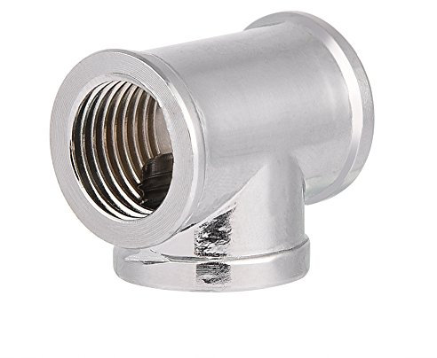 3-Wege-Rohrverschraubung,Richer-R Computer G1 / 4 Gewinde Messing 3 Way Anschluss T-Form Fitting Splitter Adapter,T Verbindungsstück Adapter für PC Wasserkühlung Silberig