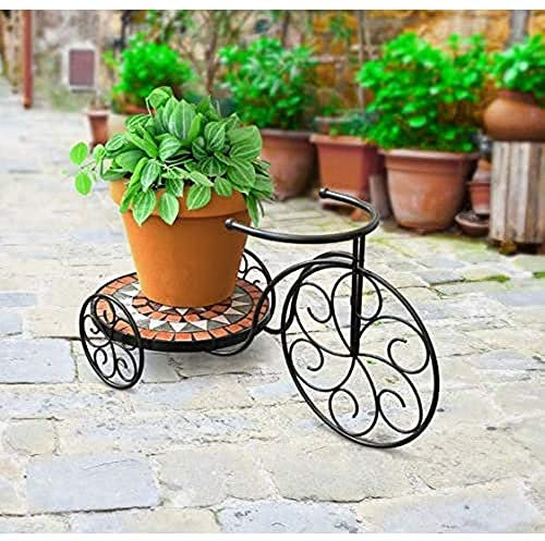 Rustica Italia Mosaic Tricycle Plant Stand