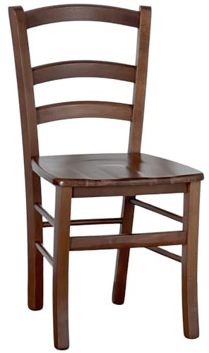OKAFFAREFATTO MADDALONI Esszimmerstuhl Venedig mit Sitz aus dunklem Nussbaum Massivholz